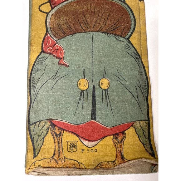 Antique 1910 Mother Goose & Gander Fabric Muslin Cloth Book Saalfield Publishing - Picture 8 of 9